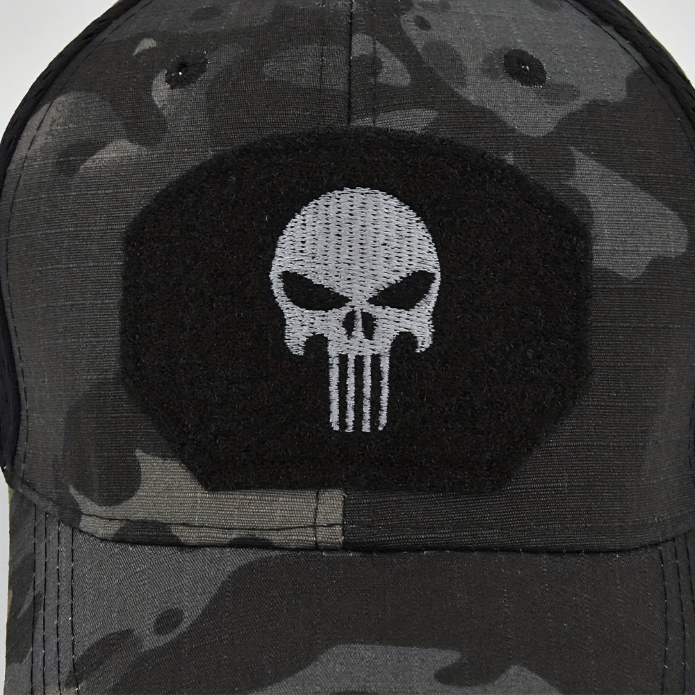 Camouflage Baseball Cap Skull Embroidery Patch Tactical Mesh Trucker Hat