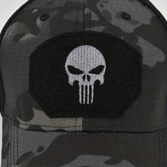 Camouflage Baseball Cap Skull Embroidery Patch Tactical Mesh Trucker Hat