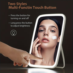 Portable LED Makeup Mirror with Touch Screen Dimming