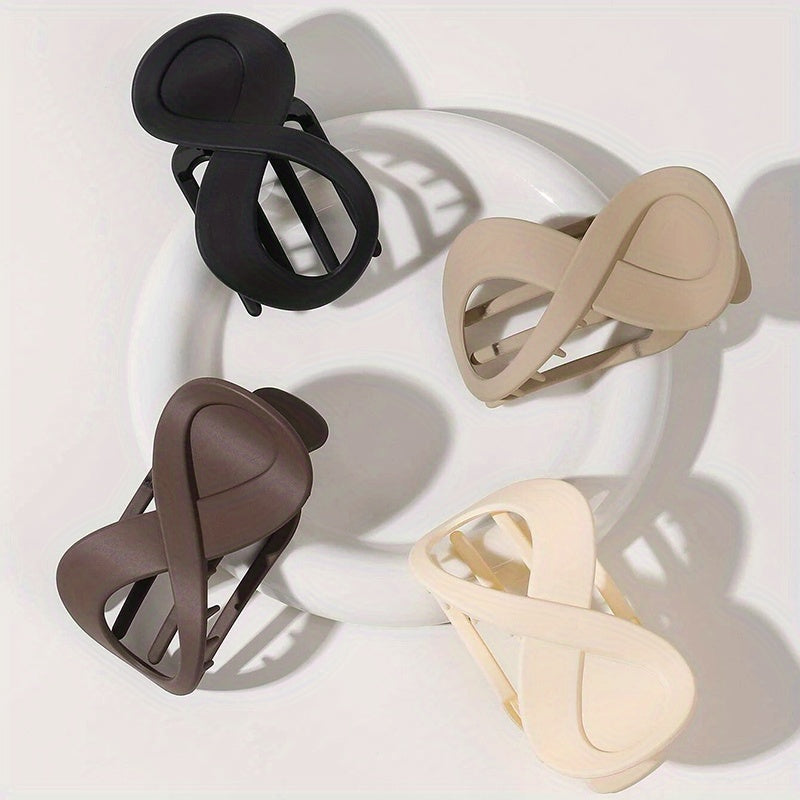 4pcs Solid Matte Banana Hair Claw Non Slip Hair Accessory