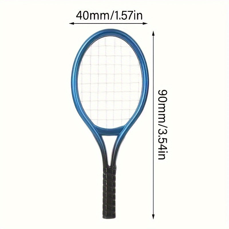 2pcs Mini Tennis Racket Set Dollhouse Sports Collection