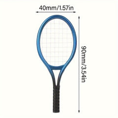 2pcs Mini Tennis Racket Set Dollhouse Sports Collection
