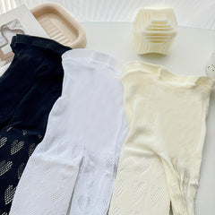 Girls Kids Thin Hollowed out Tights Heart Breathable Pantyhose