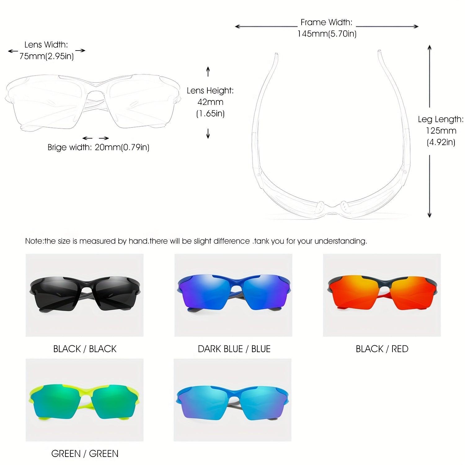 Dust-proof Sports Sunglasses Classic Frame Colorful Film Driving Mirror