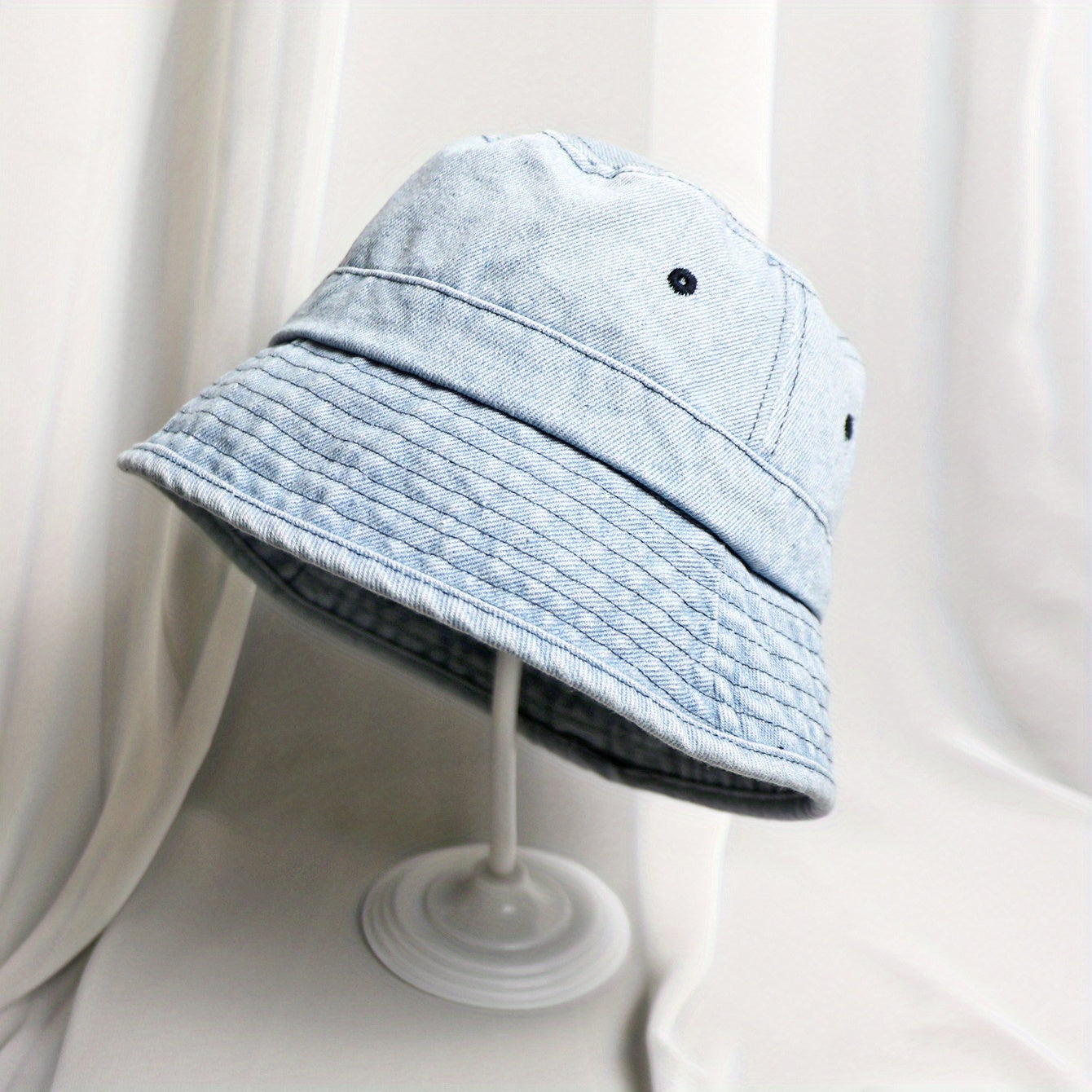 Distressed Denim Bucket Hat Casual Sunscreen Fisherman Cap