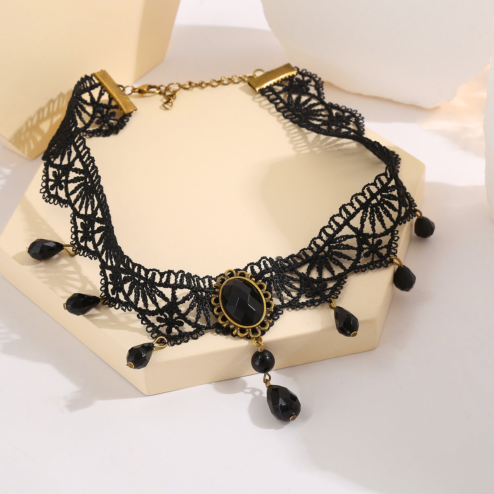 Crystal Tassel Lace Necklace