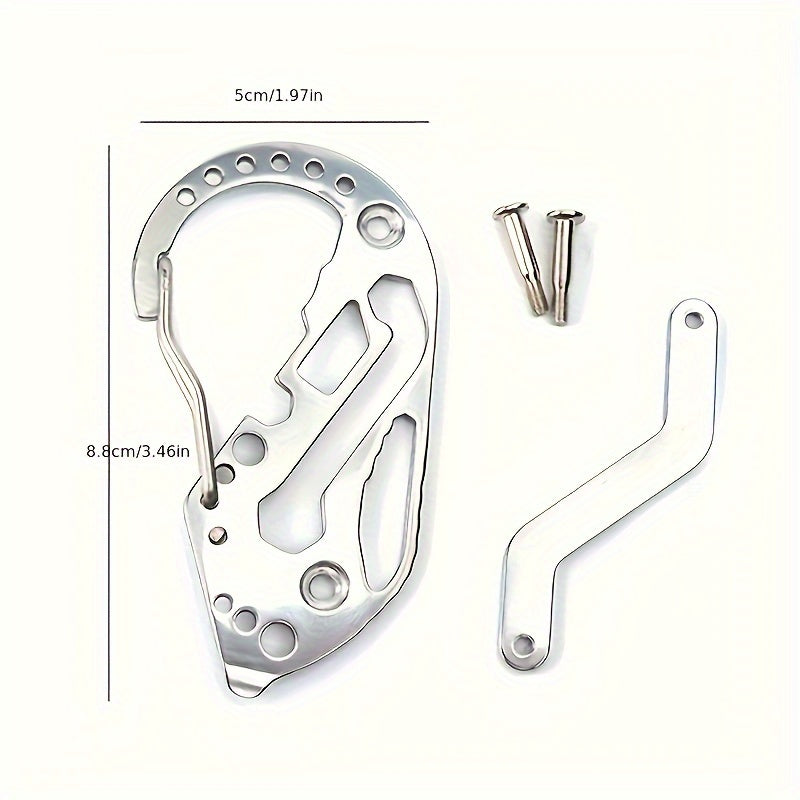 Stainless Steel Tool Keychain with Screwdriver Wrench