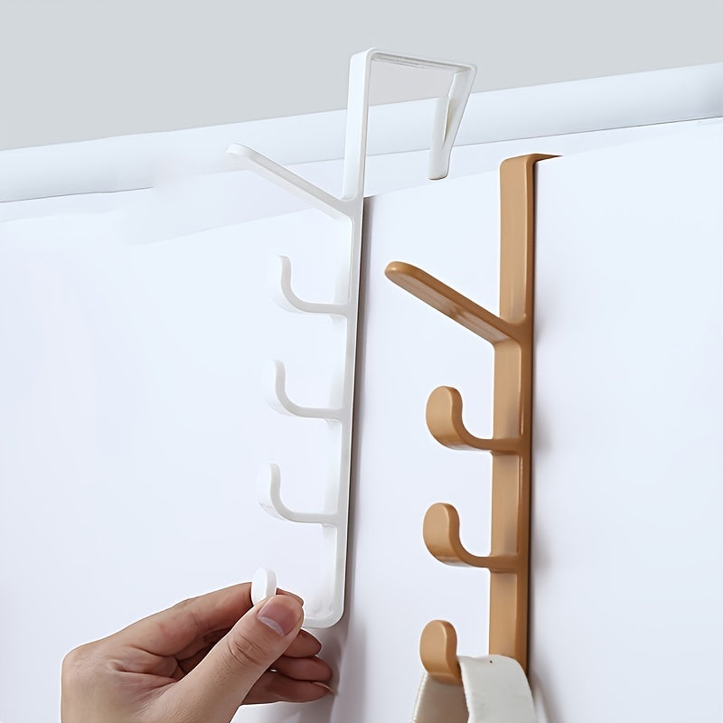 Over The Door Hook Hanger 5 Hook Plastic Organizer Rack