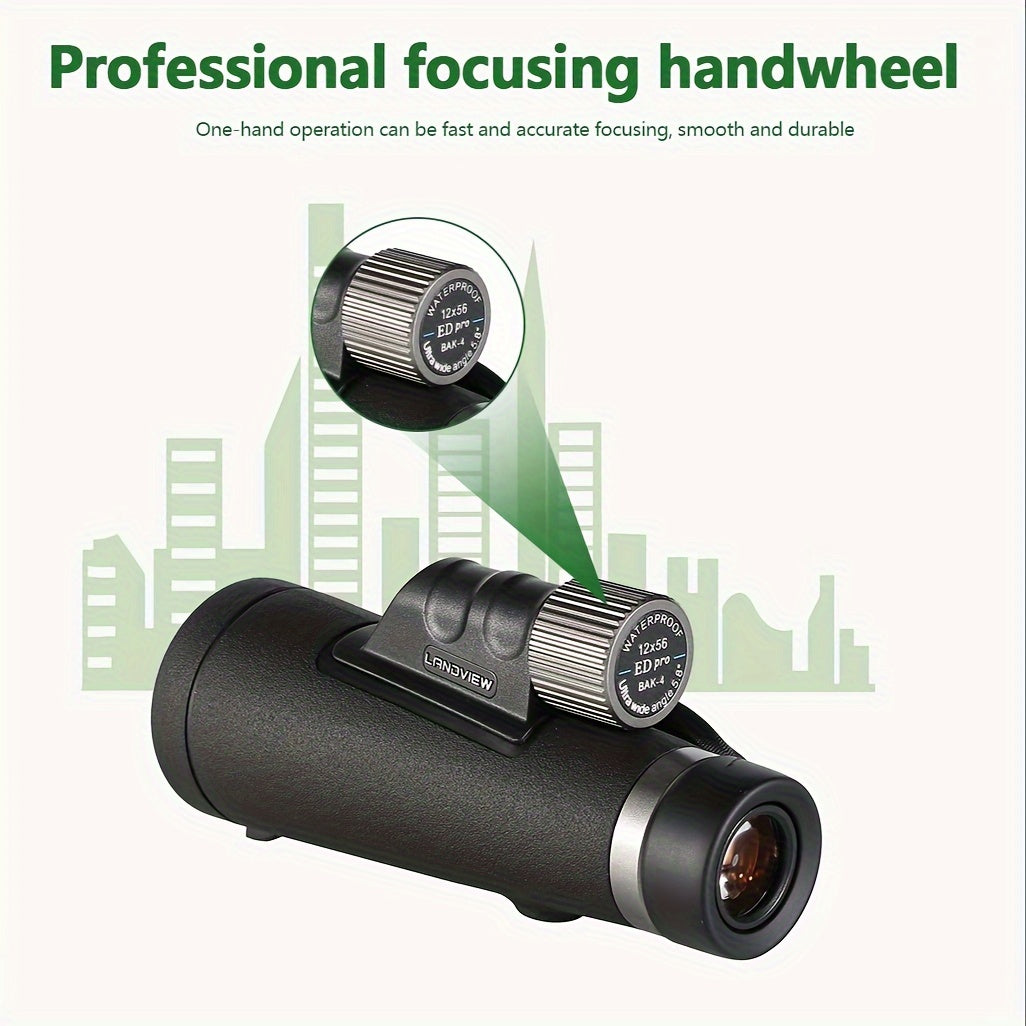 12x56 Monocular HD with Tripod & Phone Adapter for Wildlife Bird Watching Hiking