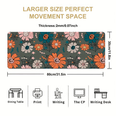 Halloween Skull Pumpkin Ghost Flowers Desk Mat Large Gaming Mousepad