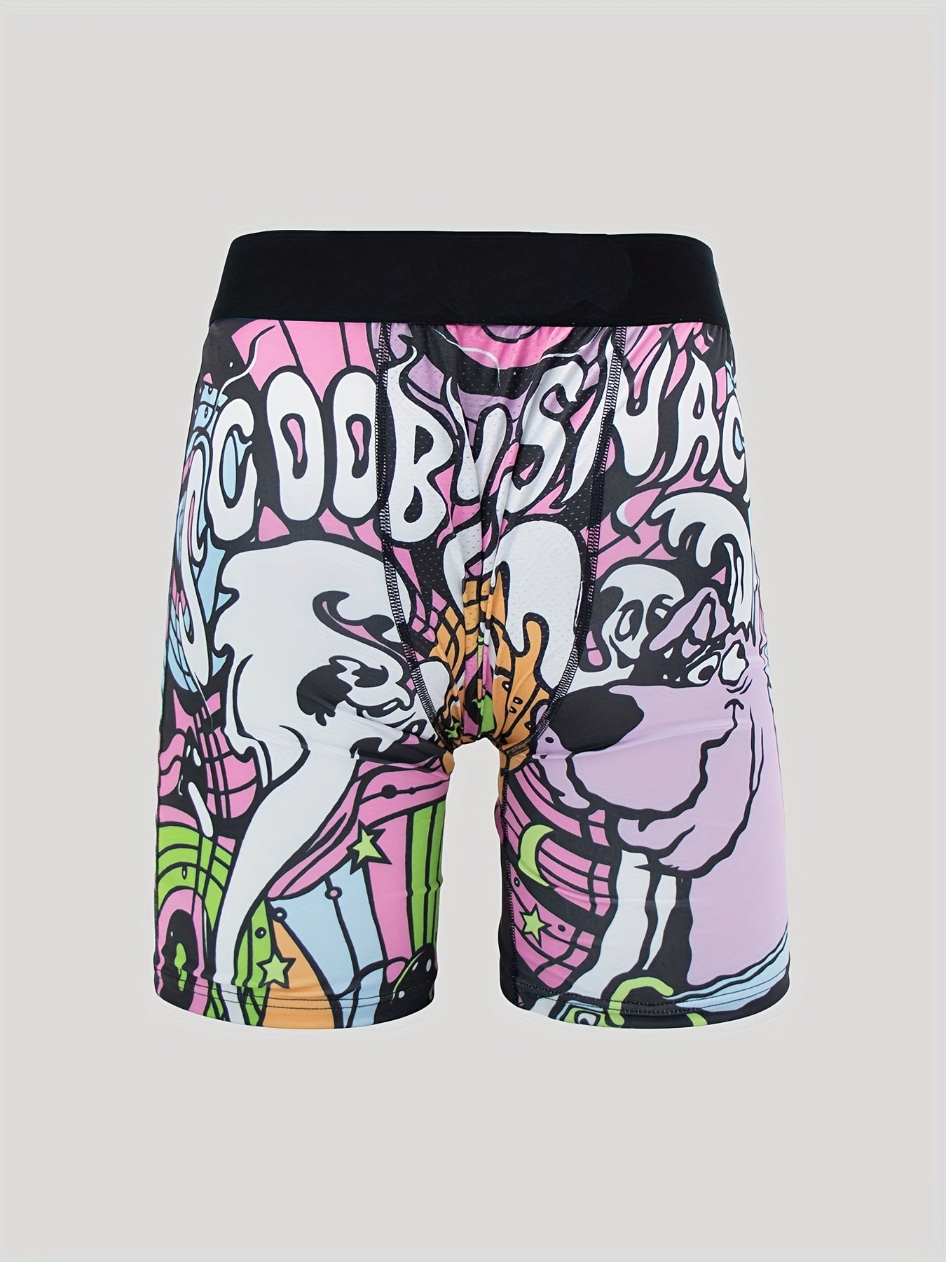 Men's Cartoon Dog Boxer Elastic Waist Shorts