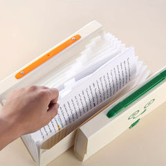 Cartoon Expression Organization Bag A4 13 Grids + Label Sticker