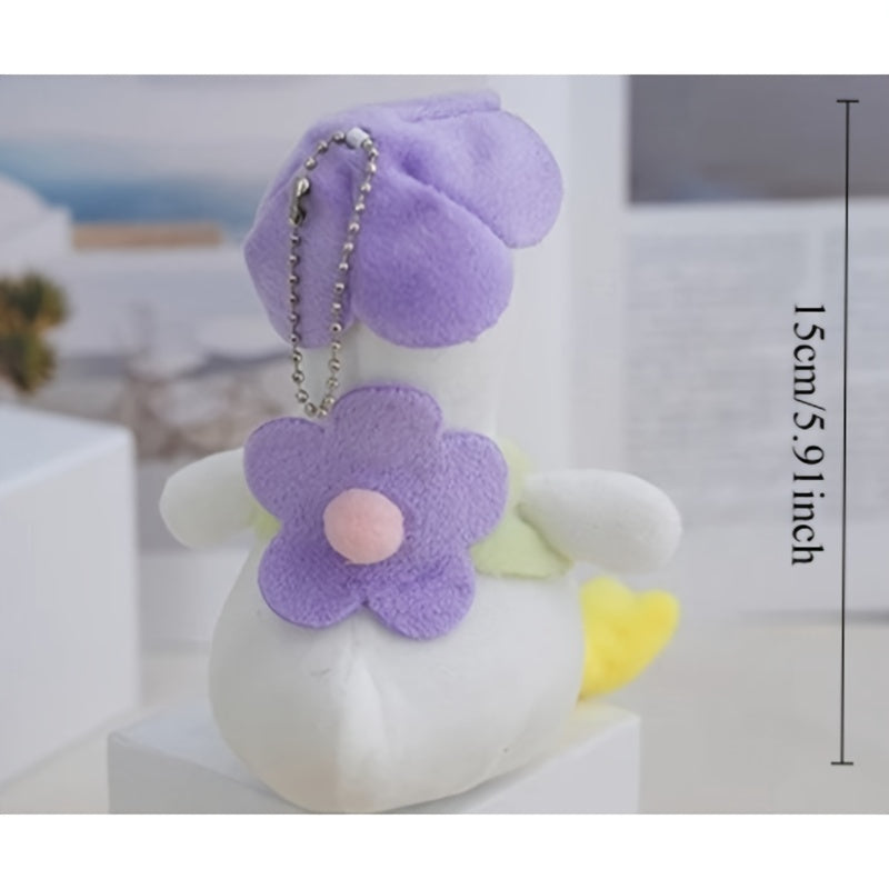 2pcs Duck Plush Doll Keychain Funny Stuffed Toys Key Ring Backpack Decoration