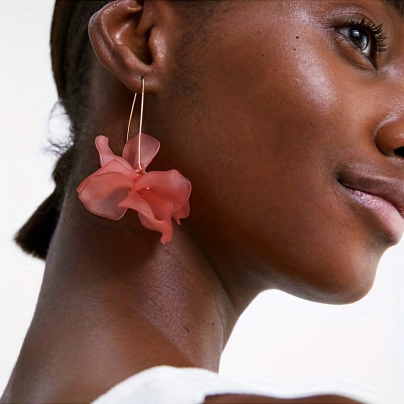 Exaggerated Flower Boho Dangle Earrings Resin Jewelry Female Gift