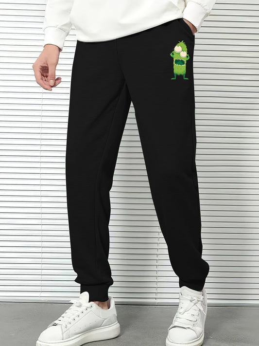 Men s Casual Cartoon Print Elastic Waist Sports Pants