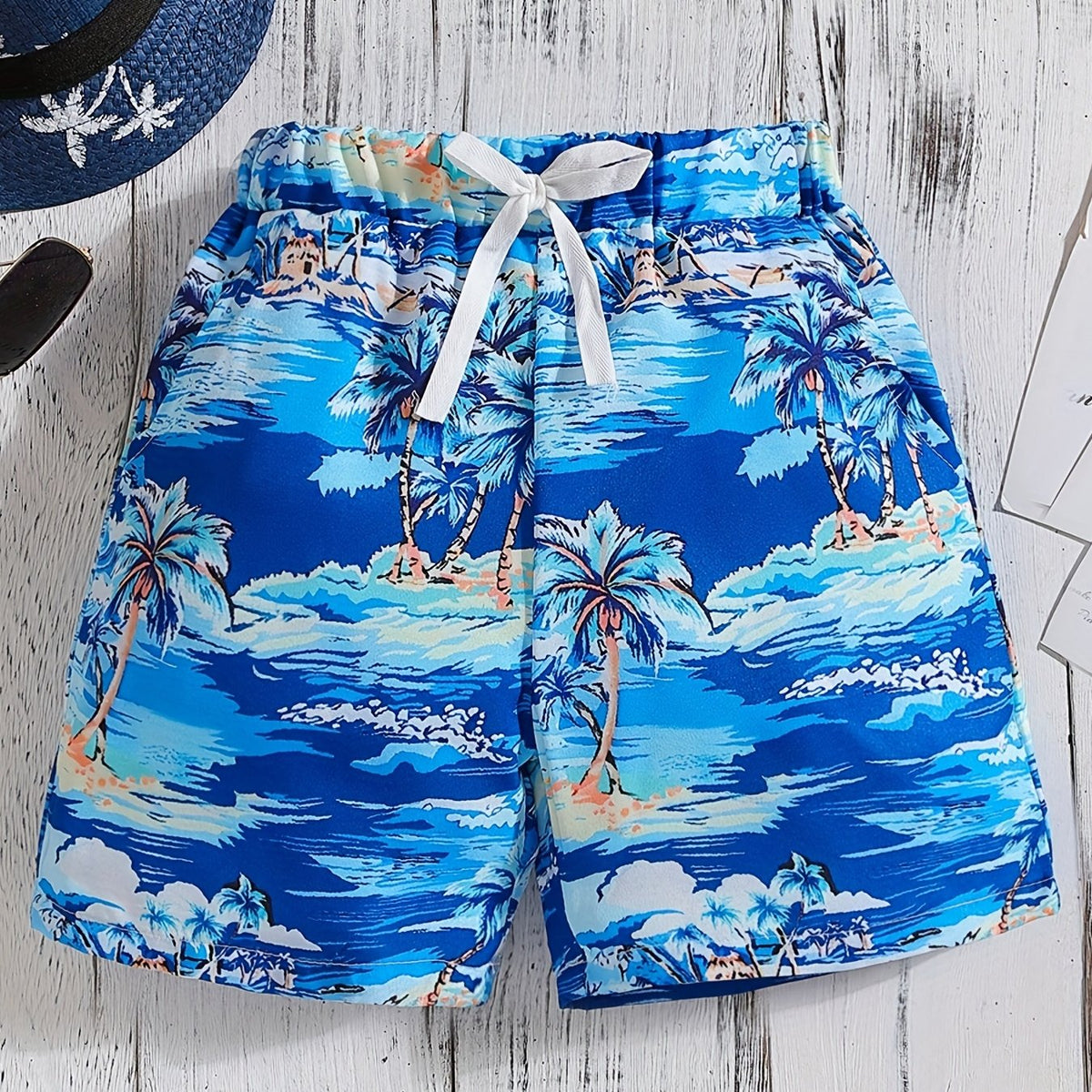 Boys Teen Coconut Tree Print Shorts for Summer