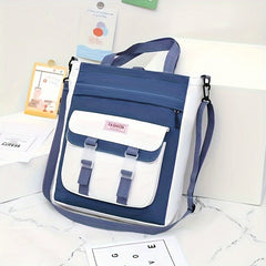 Canvas Tutoring Bag Laptop Student Shoulder Crossbody Waterproof Backpack