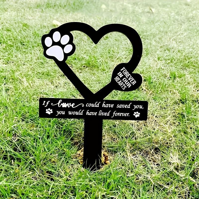 Acrylic Pet Memorial Monument for Dog Cat Waterproof Grave Pile