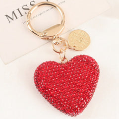 1pc Peach Heart Car Keychain Women Handbag Pendant Keyring Gift