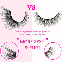 5 Pairs Cat Eye Lashes Sexy Fluffy Faux Mink False Eyelashes