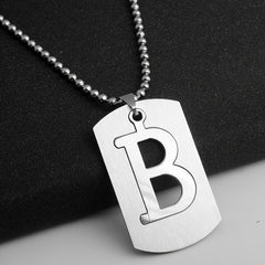 Men's Letter Pendant Necklace Stainless Steel Punk Chain A N