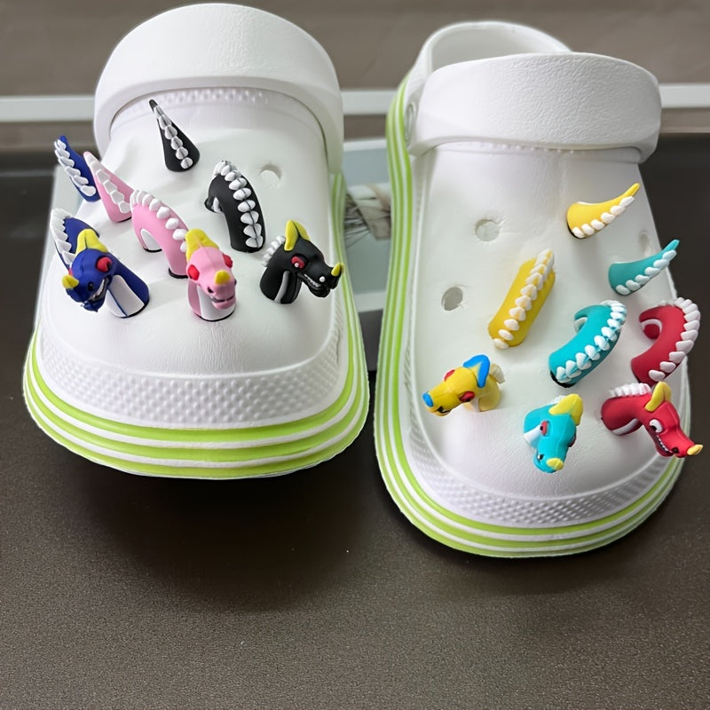 6pcs 3D Snake Dragon Shoe Charms For Kids Girl Boys Gift