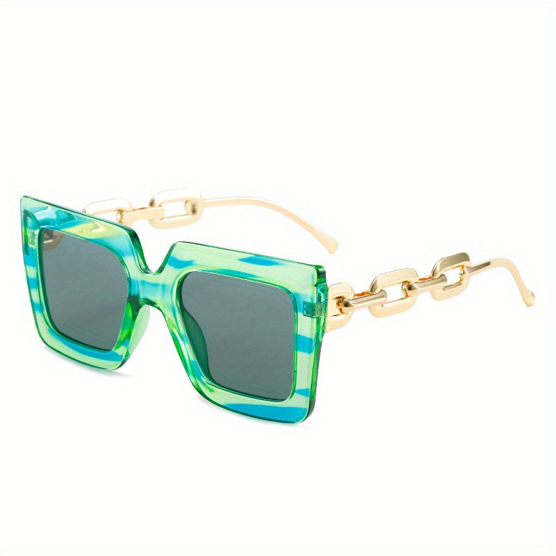 Oversized Square Sunglasses Y2K Block Chain Glasses UV400