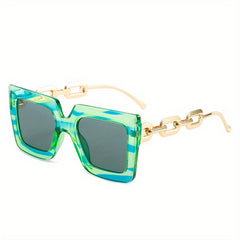 Oversized Square Sunglasses Y2K Block Chain Glasses UV400