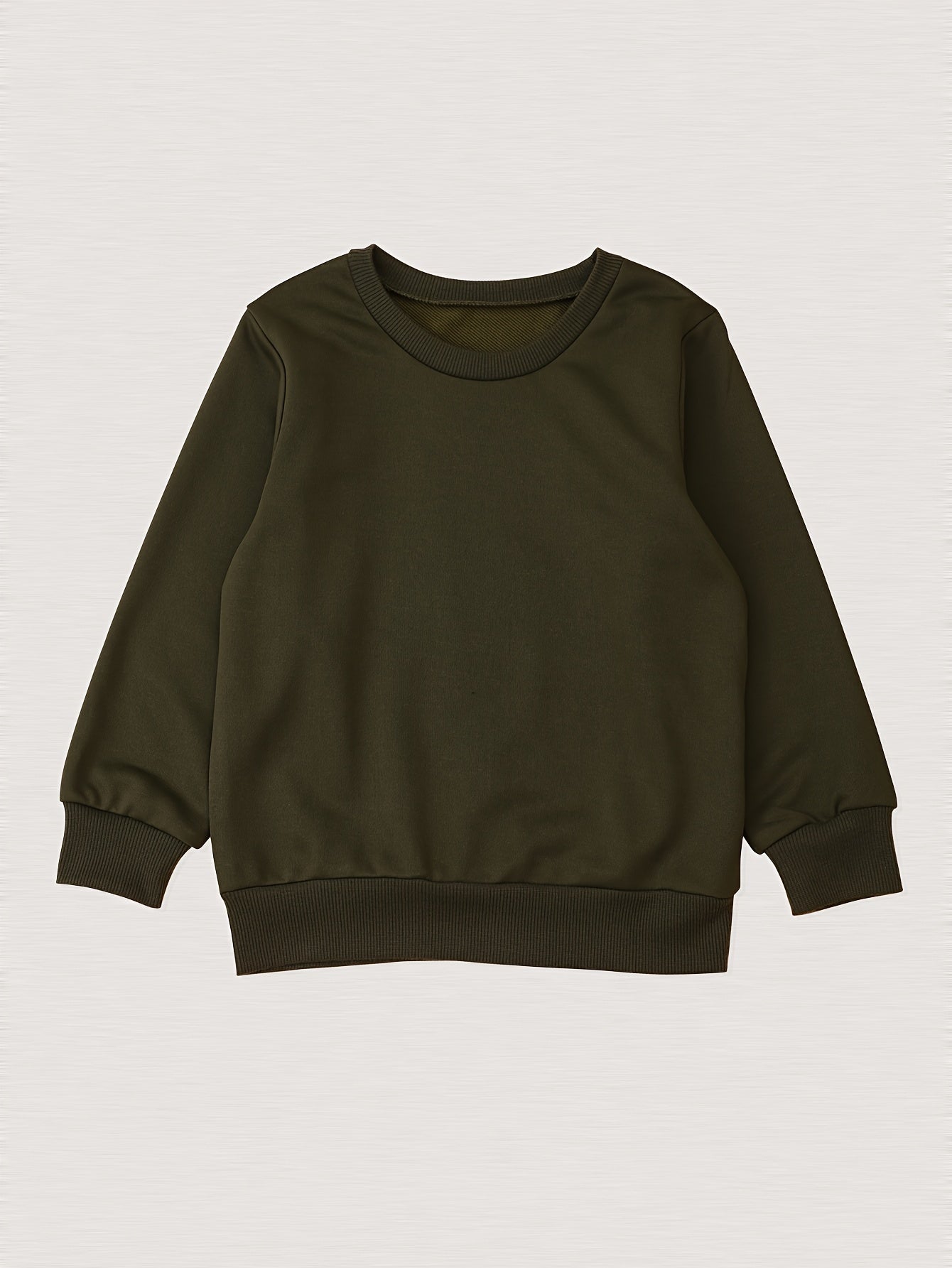 Boy's Solid Long Sleeve Sweatshirt Kids Casual Base Layer Top