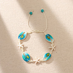 Shell & Starfish Beaded Braided Bracelet for Women