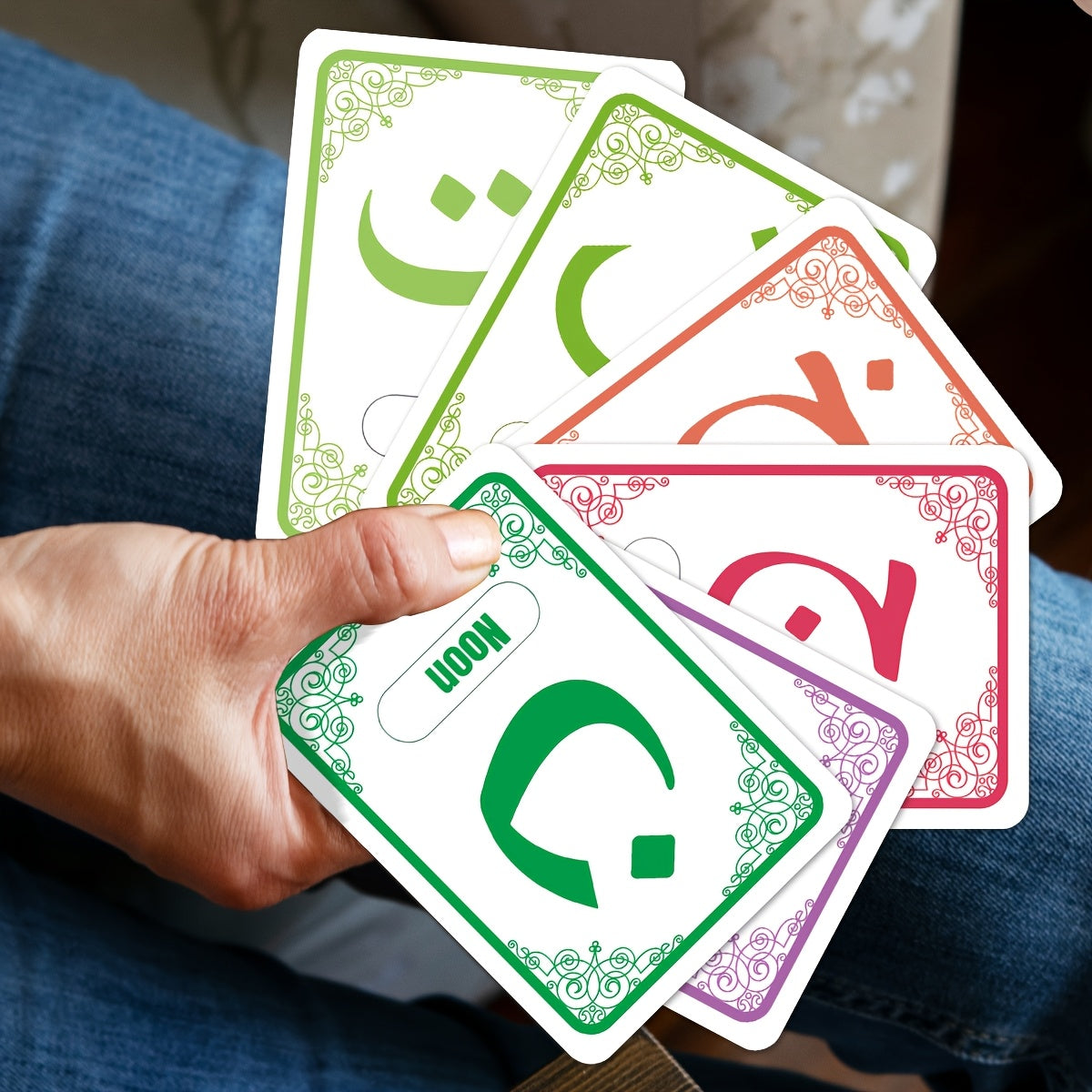 32pcs Arabic Alphabet Flashcards for Beginners with Pronunciation and Shapes