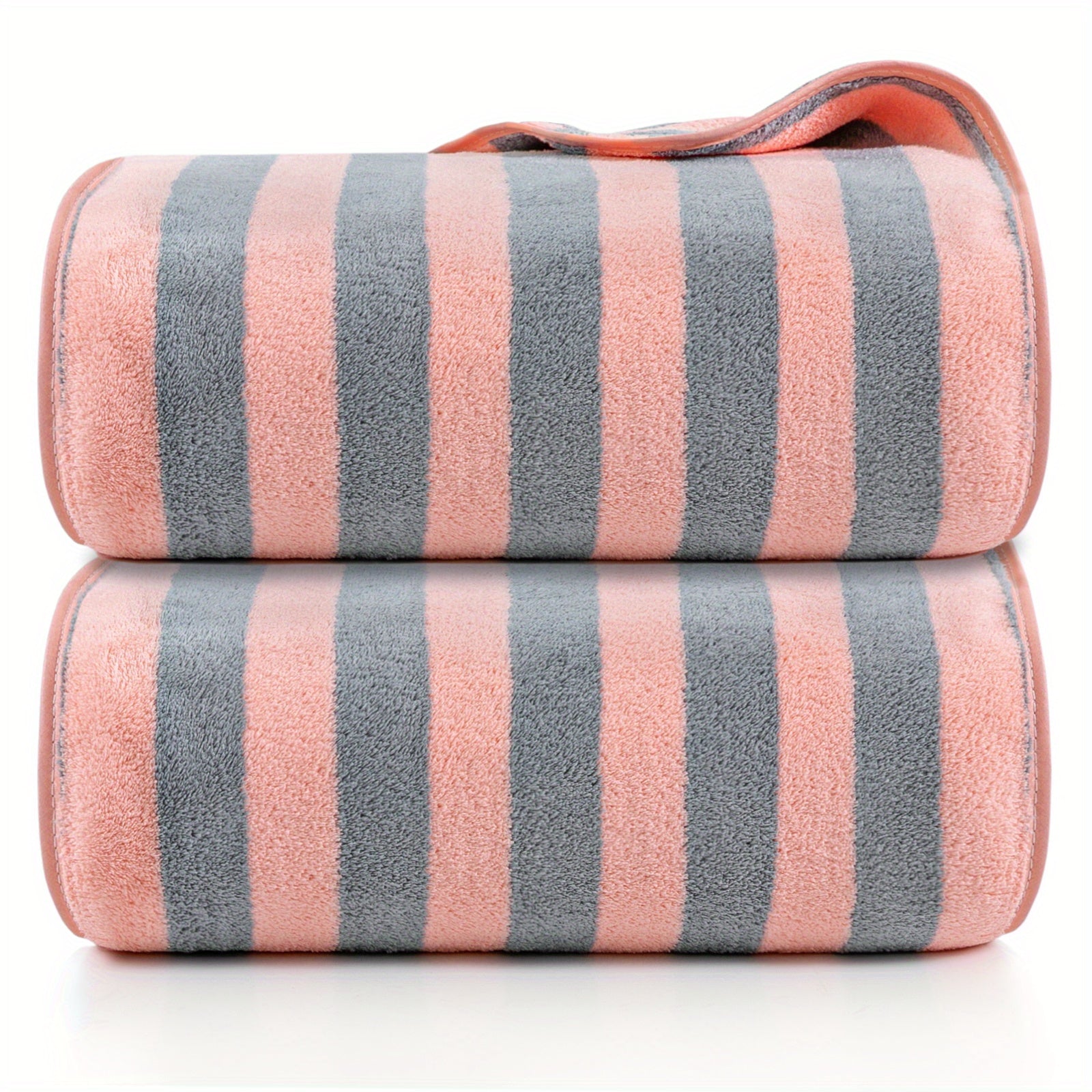 Striped Pattern Microfiber Bath Sheet Soft Absorbent Towel