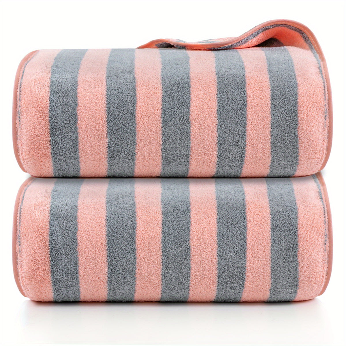 Striped Pattern Microfiber Bath Sheet Soft Absorbent Towel