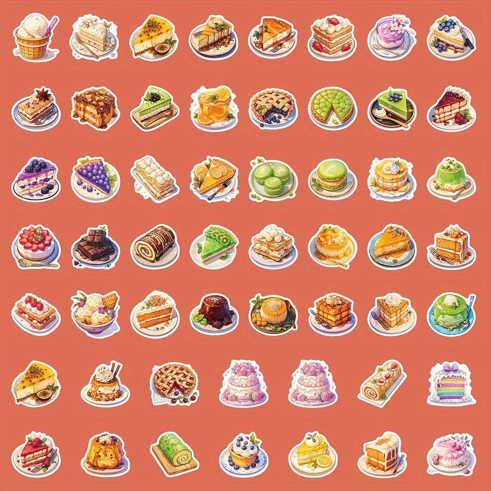 54pcs Cake Stickers for Water Bottles Suitcases Bikes Cars