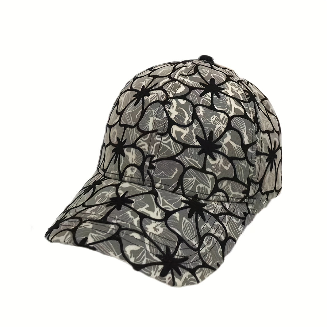 Flower Pattern Baseball Cap Lightweight Sun Hat Adjustable Dad Ha