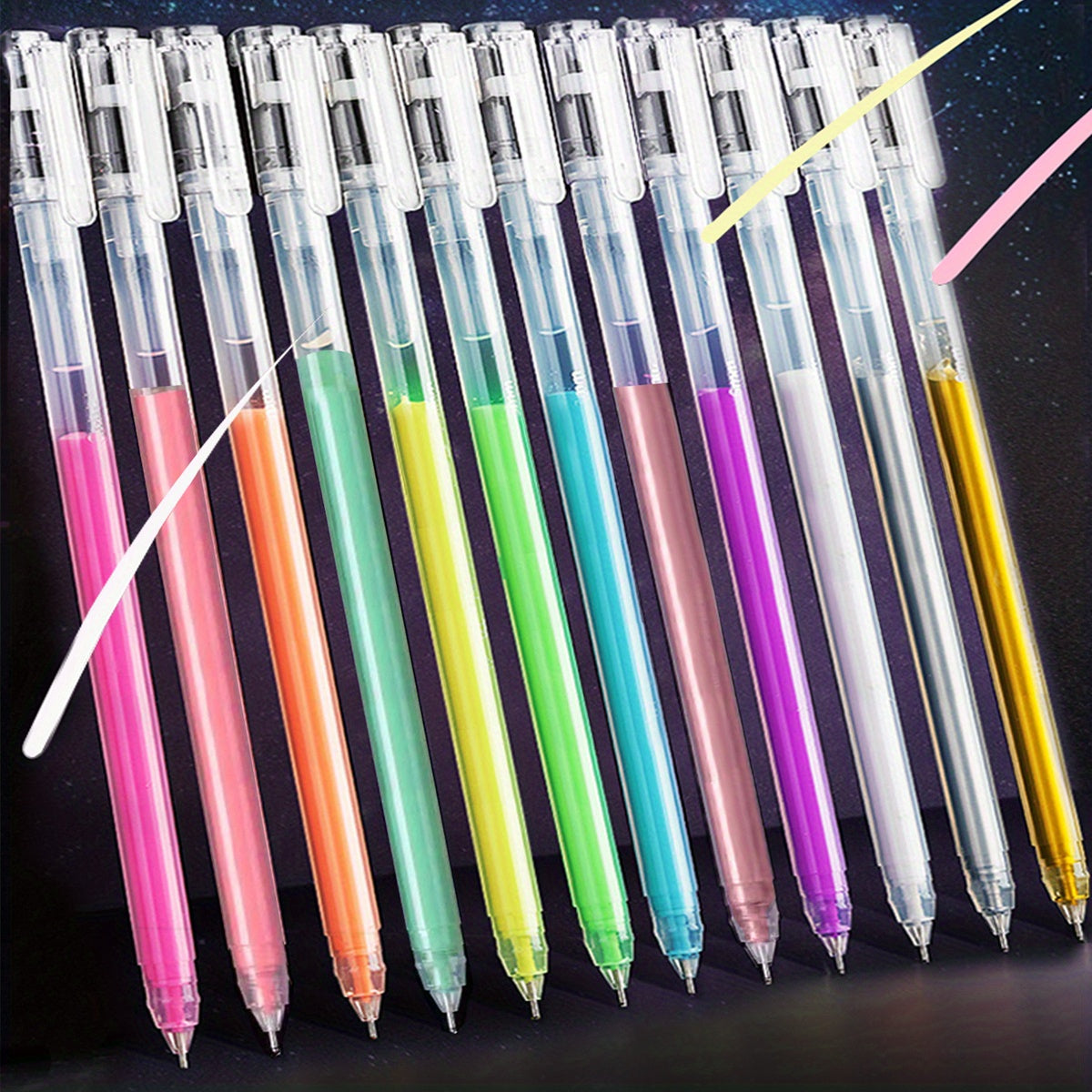 12 Colors Large Capacity Needle Tube Gel Pens for DIY Painting Card Drawing
