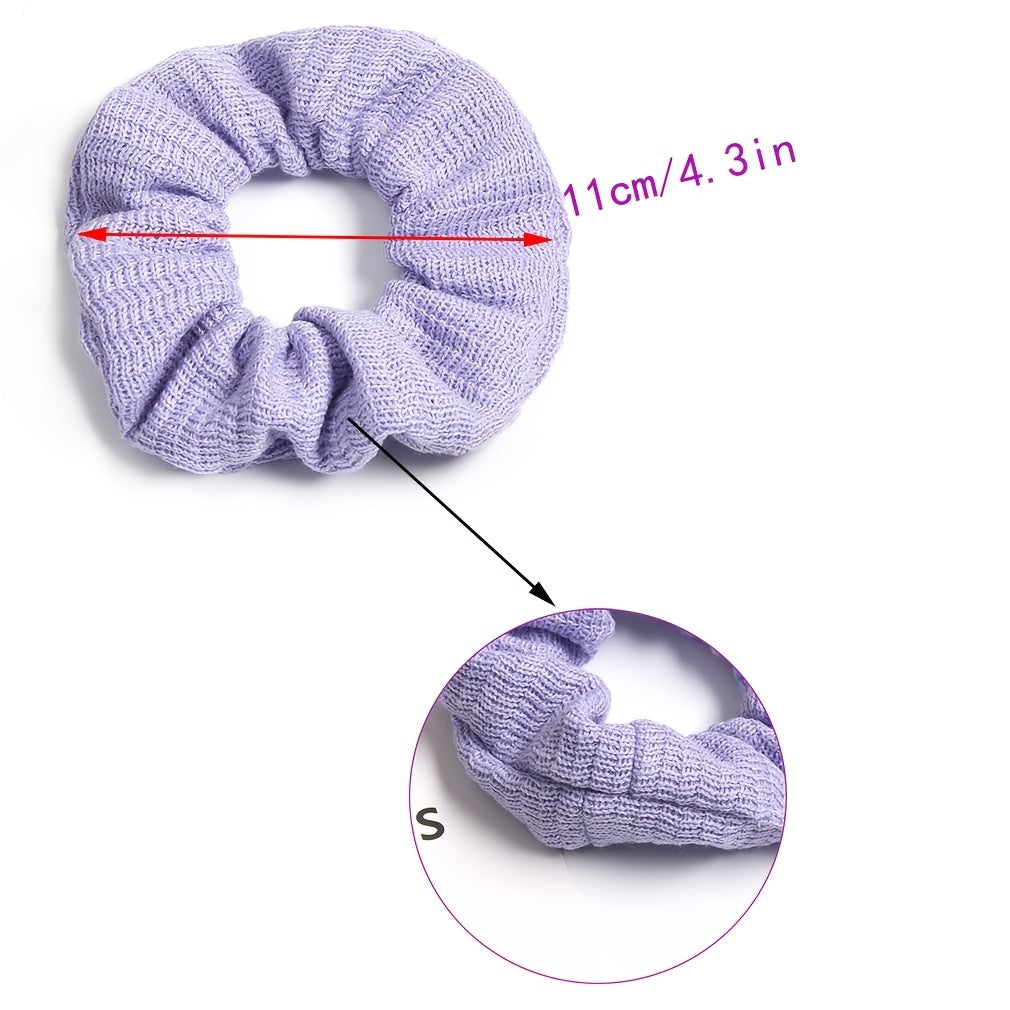 Solid Elastic Scrunchie For Women Girls Soft Scrunchies Fit Curly Fine Thick Thi