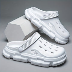 Women's Breathable Closed Toe Clogs Ankle Strap Hole Shoes