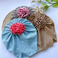 Soft Elastic Strip Flower Baby Hat For Girl