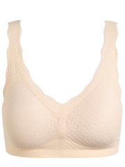 Scallop Trim Wireless Push-Up Bra Textured Lingerie