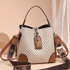 Plaid Satchel Crossbody Bag PU Leather Classic Shoulder Bag