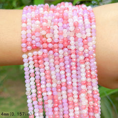100pcs 4mm Pink & Mixed Faceted Glass Beads - DIY Jewelry Spacer Beads