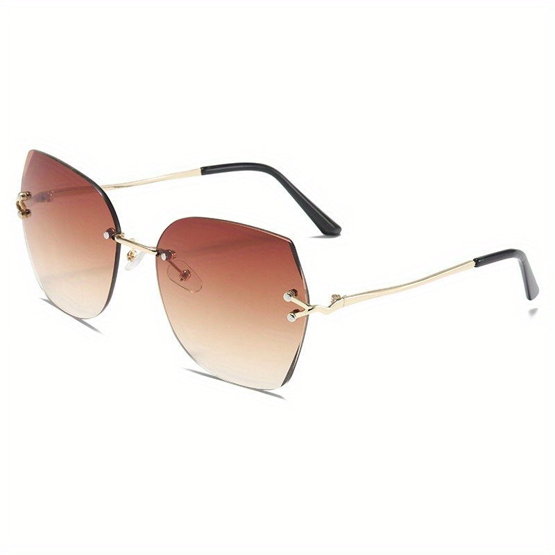 Ombre Rimless Sunglasses UV400 Sun Shades for Women
