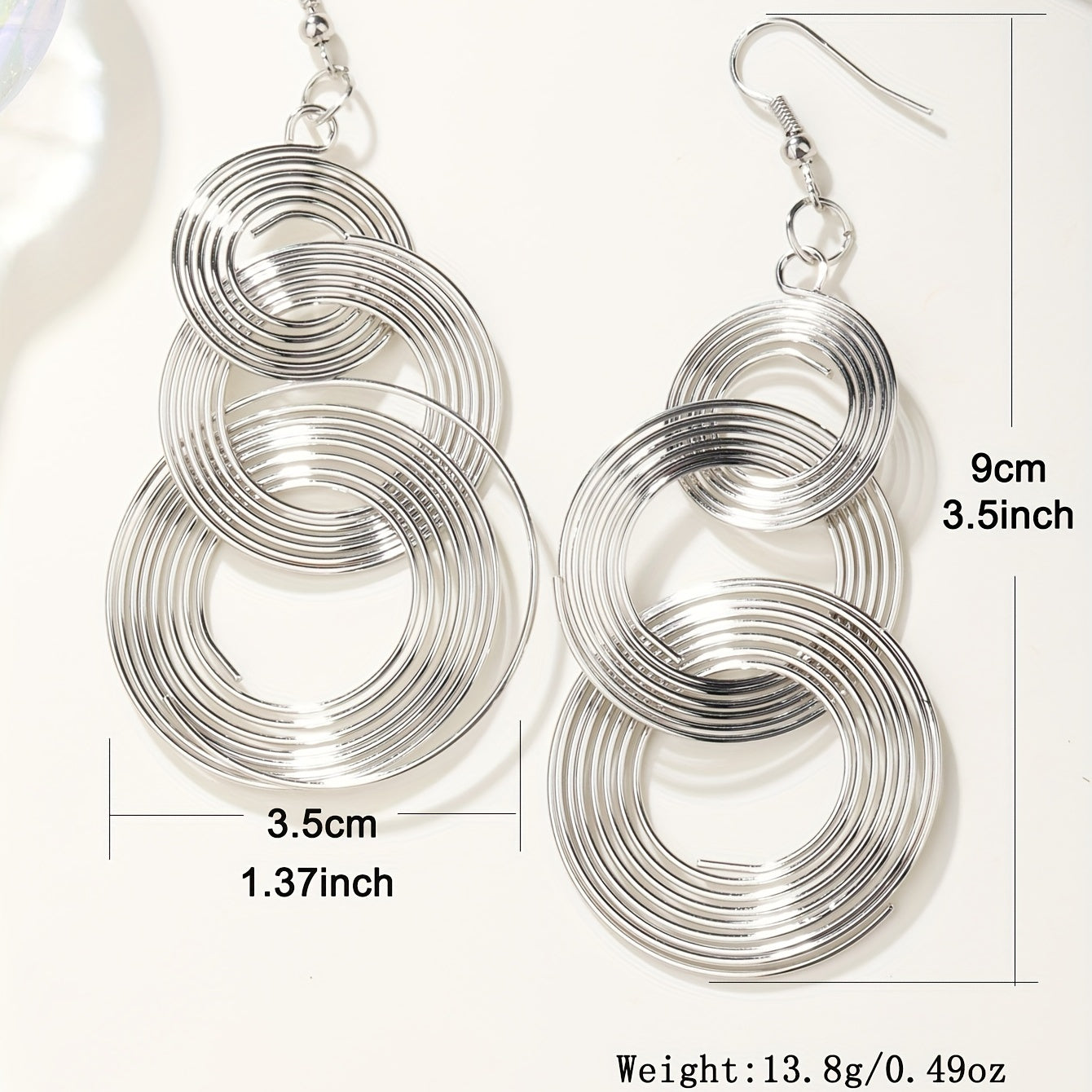 Round Shape Dangle Earrings Stainless Steel Jewelry