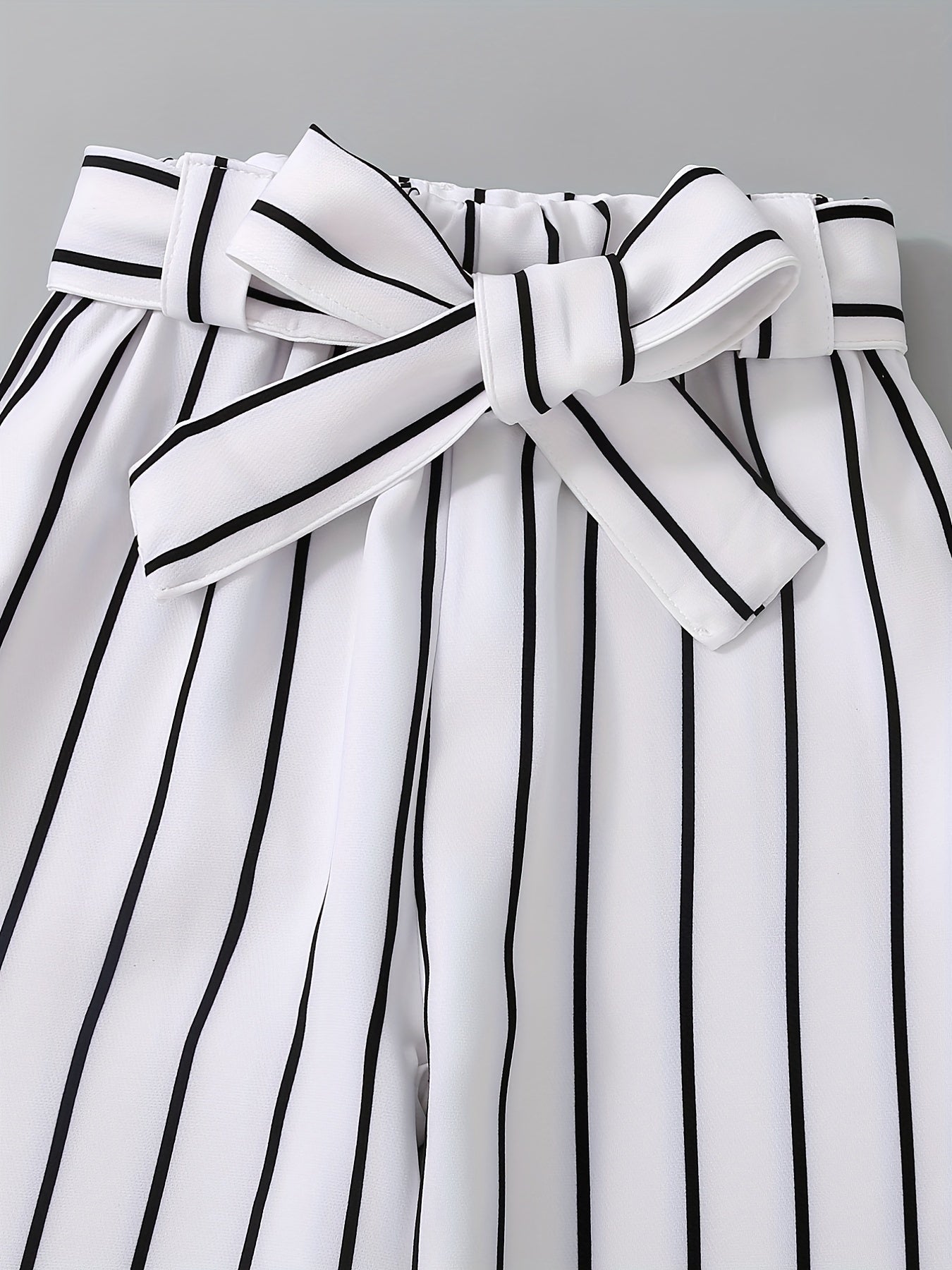 Girls Striped Wide Leg Pants Set Summer Kids Clothes