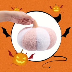 Gothic Halloween Pumpkin Plush Toy 19 3D Fluffy Striped Pumpkin Cushion