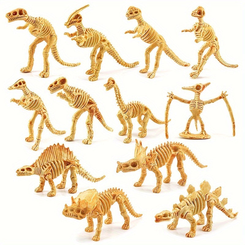 Dinosaur Skeleton Toys Set - T-Rex, Brachiosaurus, Triceratops