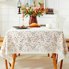 Flower Print Tablecloth Polyester Rectangular Lace Tablecloth
