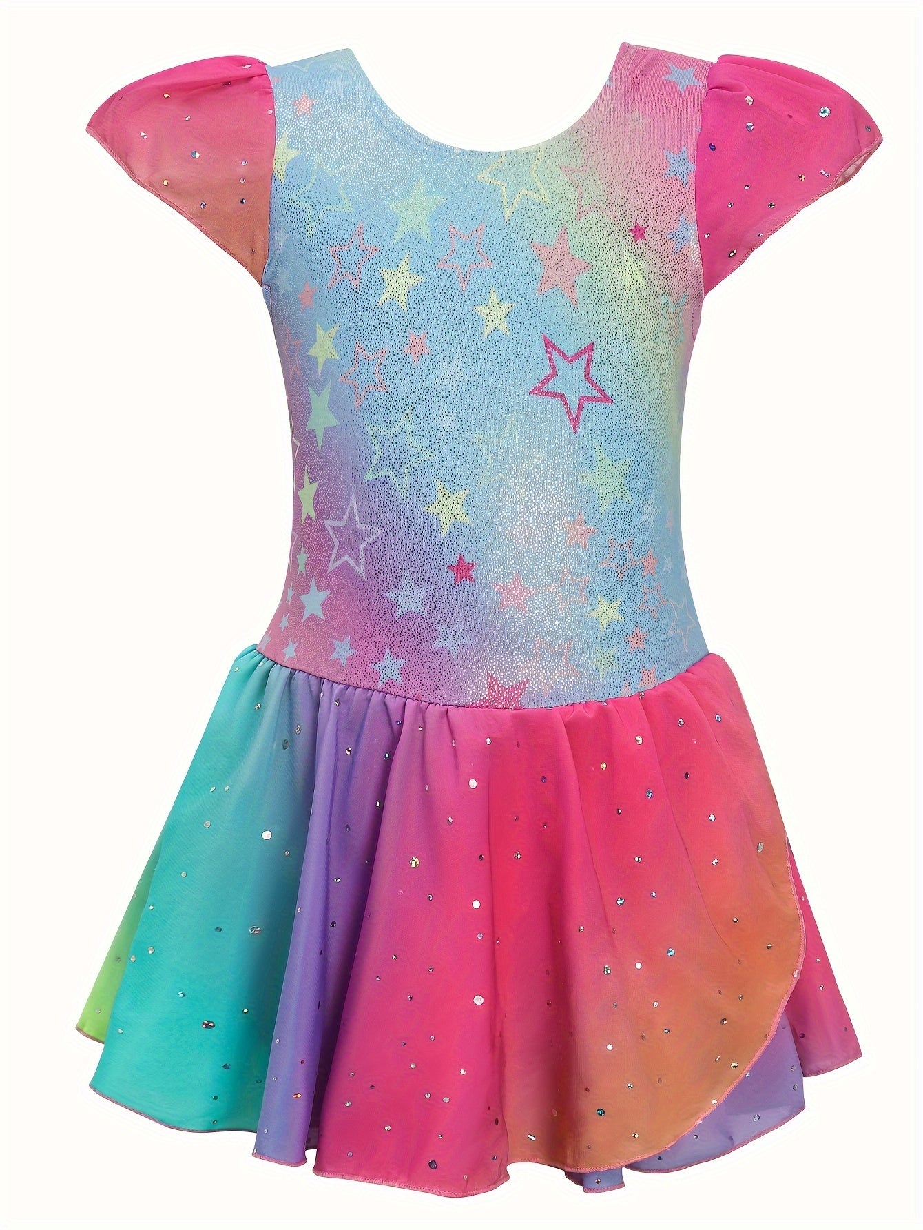 Girls Sequin Ruffle Ballet Leotard Dance Suit