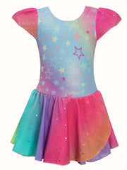 Girls Sequin Ruffle Ballet Leotard Dance Suit